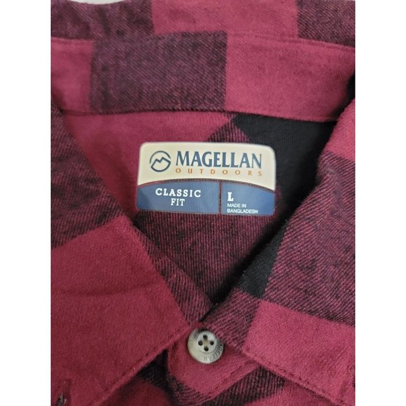 Magellan Flannel Shirt Mens Large Plaid Button Up Long Sleeve Classic Fit‎ - Picture 5 of 7